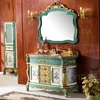 China Suppliers Customize OEM Solid Wood Luxury Antique Mirror Vanity Bathroom Cabinet