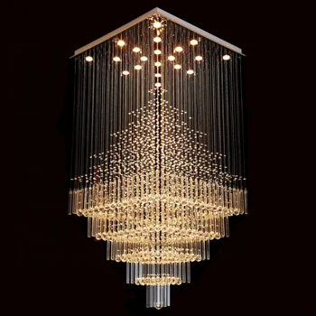 Large Modern Hotel Ballroom Gu10 Light Source K9 Crystal Square