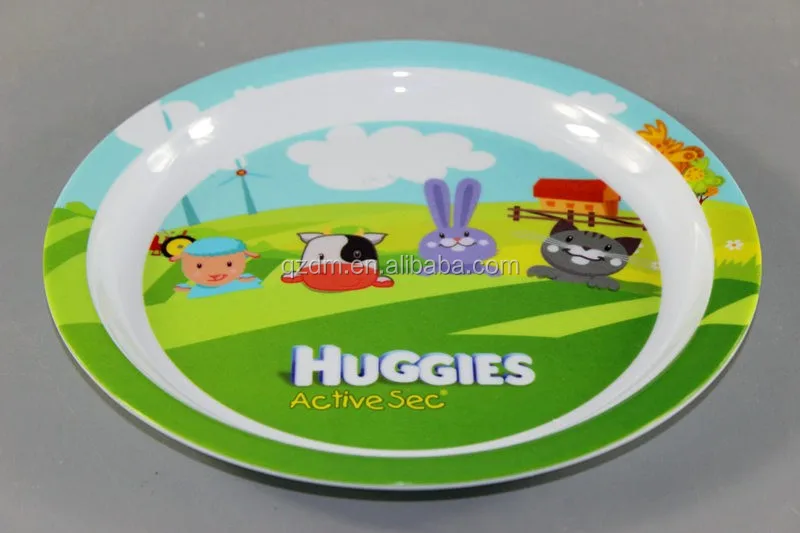 Top Grade Melamine Kids Plate Round Shape Children Dish