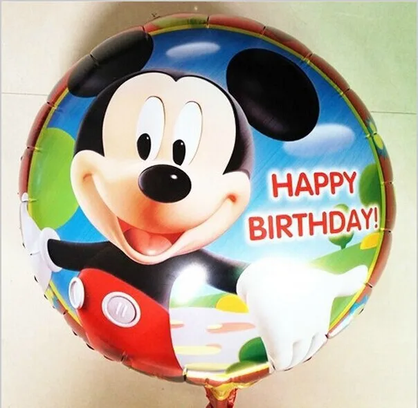 Free shipping new 20pcs lot aluminum helium balloons party decoration cartoon series Mickey Happy Birthday Balloons