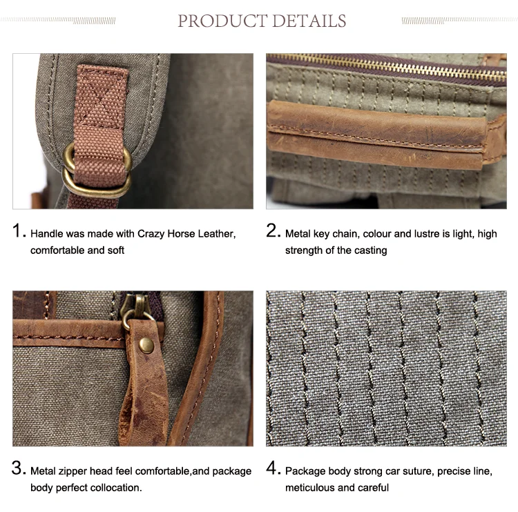 New design blank washed cotton canvas hiking leisure vintage rucksack satchel backpack back pack bags 2018