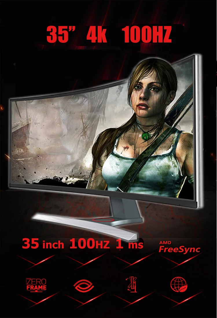 35 Inch Lifting Base Gaming Curved Monitor 4k Resolution 240hz - Buy 35 ...