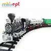 Hot sale electric railway toy slot train set with sound &light