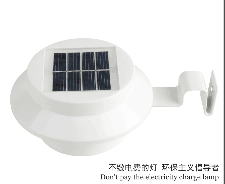 Outdoor Solar 3LED Security Landscape Garden Fence Light Lamp