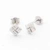 Retail Online Shopping Real 925 Silver Cheap Plain Square Fashion Jewelry Earrings