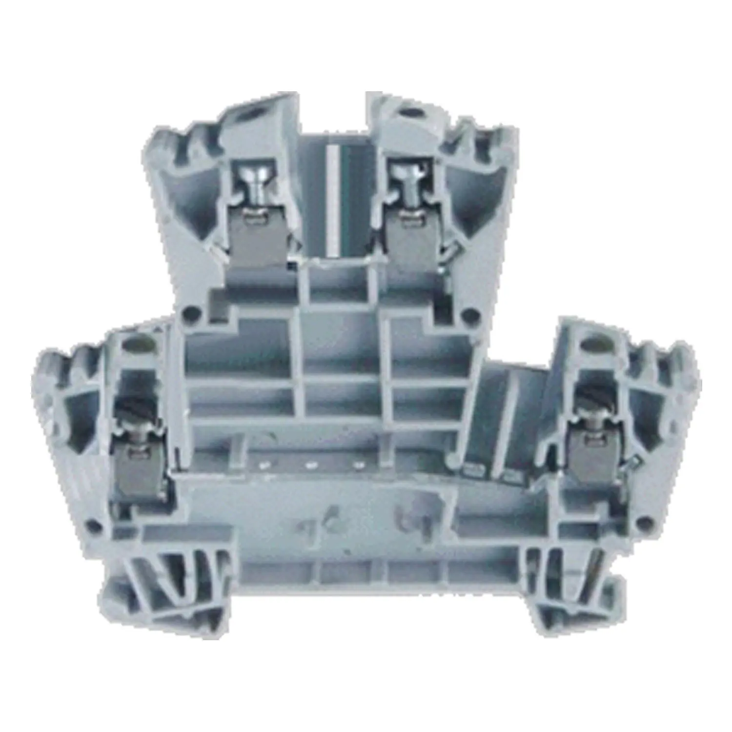 ASI ASI1492JD3 DIN Rail Mount Double-Level Feed-Through Terminal Block, Screw Clamp, 5.2 mm Wide, 22 to 12 AWG, 24 Amp, 300V (Pack of 50)