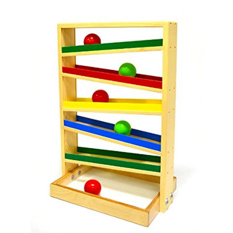 Well Designed Wooden Montessoir Educational Rolling Ball Toy Rolling