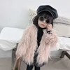 YY10410G New design stylish light pink warm winter coats girls faux fur coat