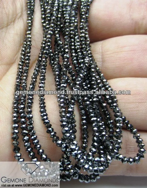 black diamond faceted bead necklace