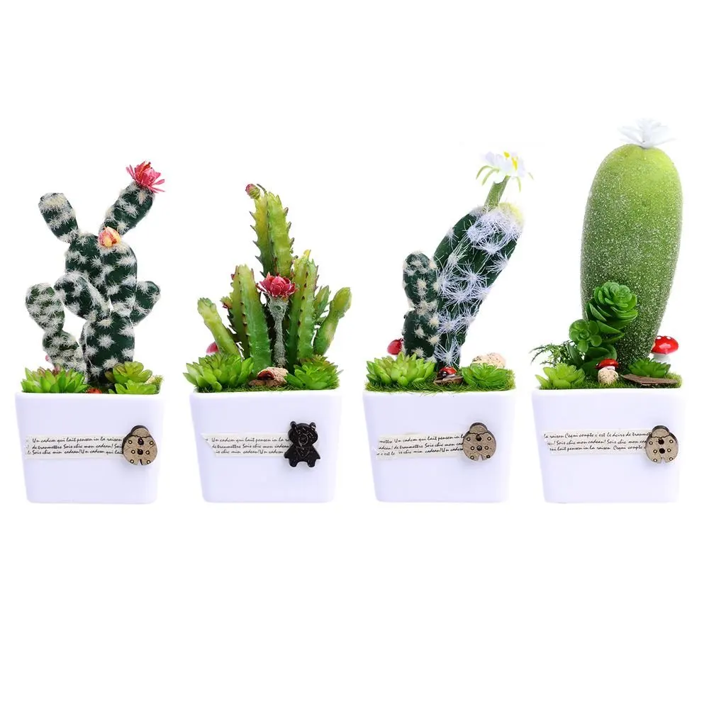 Buy Supla Set Of 4 Potted Plant Artificial Cactus Plant In