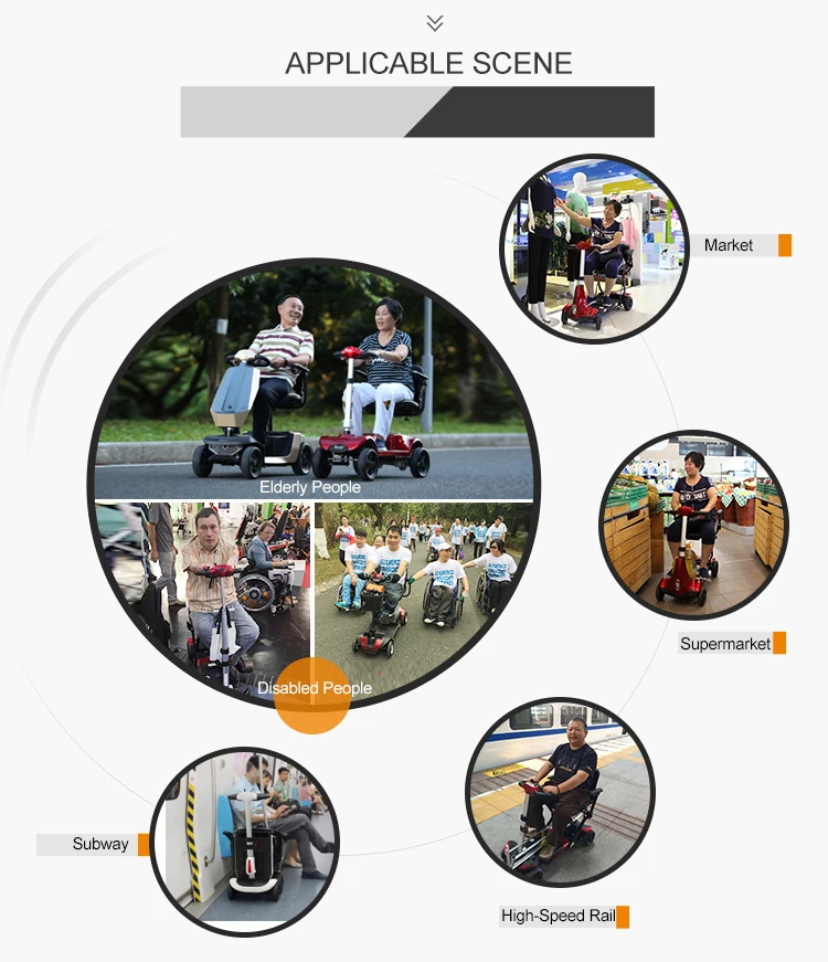 Lightweight remote foldable Power Mobility Disabled old people scooters for sale