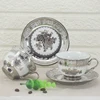 Wholesale cheap high quality silver flower coffee cup saucer set