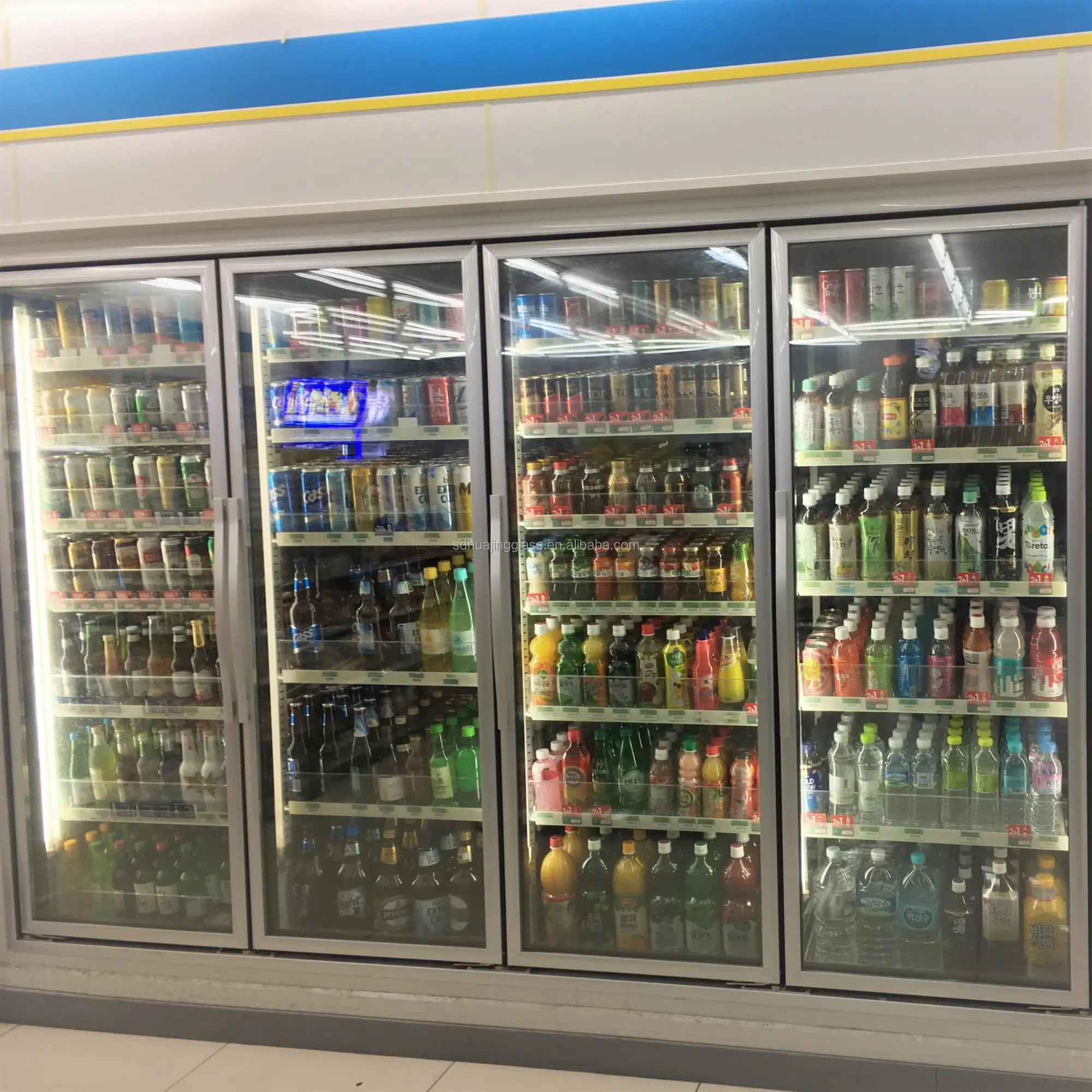 Transparent Heated Glass Door for floral cooler Display Refrigerator