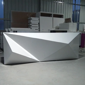 Modern White Small Curved Reception Counter Beauty Salon Store