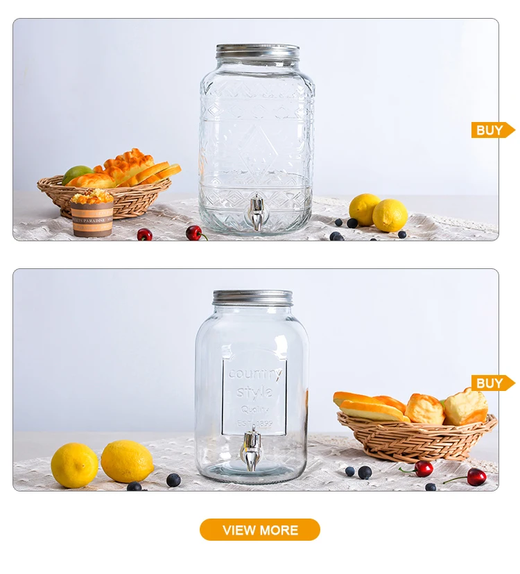 Mason Jar Glass Juice Jar Glass Juice Dispenser With Spigot Tap Buy