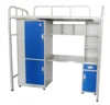 high quality knocked down school metal bunk bed with table desk drawers