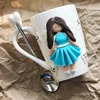Creative 3d ceramic gift mug polymer clay girl coffee mug