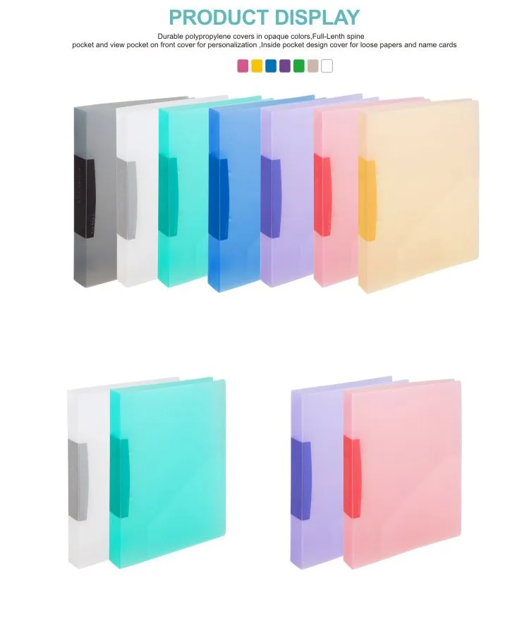 Comix New Style A4 A5 F/c Colorful Plastic 2 Hole Ring Binder
