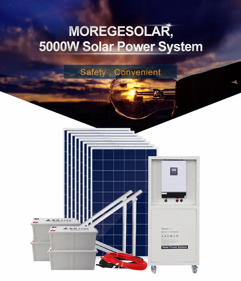 Moregosolar 5kw Completo Sistema Solar Fuera De La Red En Casa Con ...