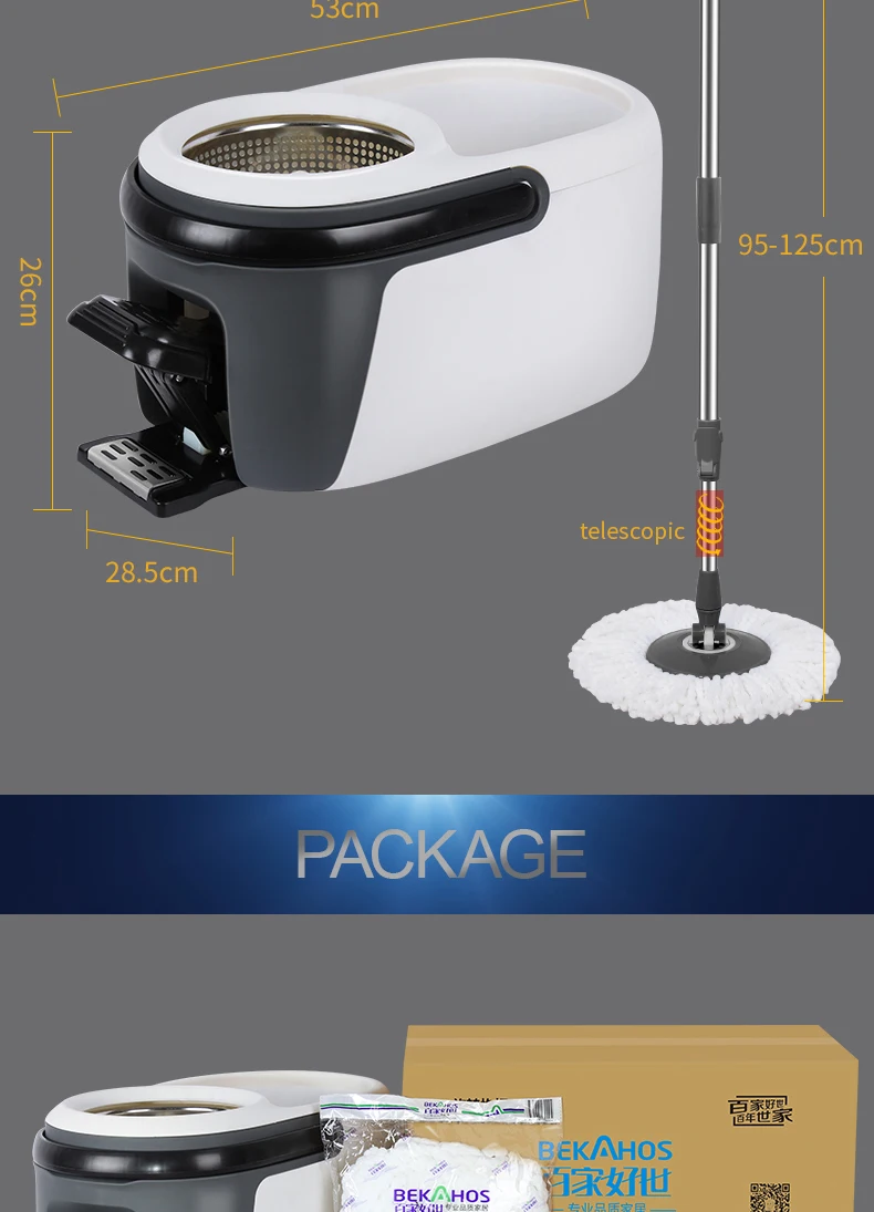 Bekahos Ecofriendly Feature And Plastic Pole Material Mop Including