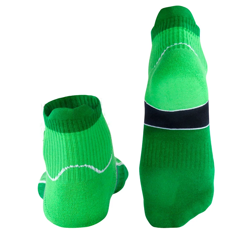 Sweat-Absorbent Breathable Combed Cotton Crew Sock Padded Terry Bottom Outdoor Men Ankle Socks Sport