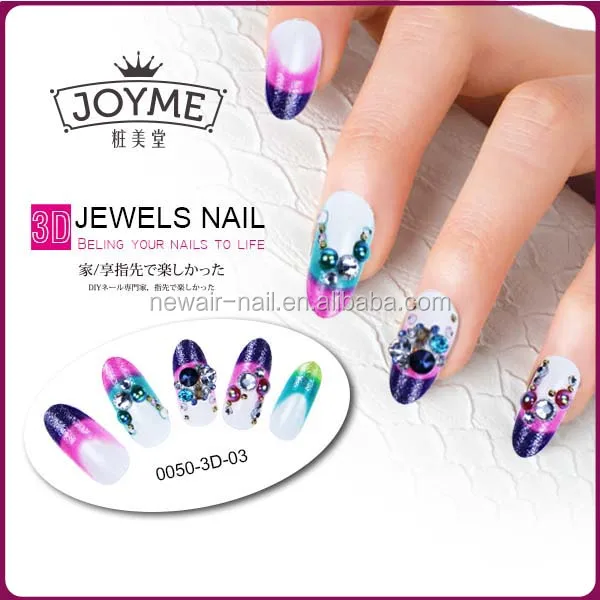 
New design honey girl jeweled artificial wedding nail art printer 