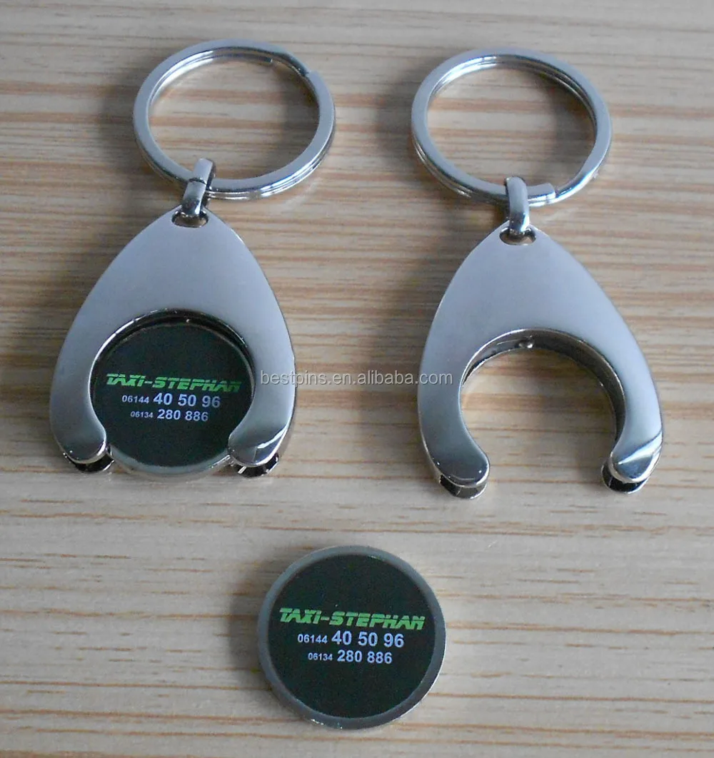 4 Pcs Shopping Cart Coin Loonie Sized With Keychain Hole 