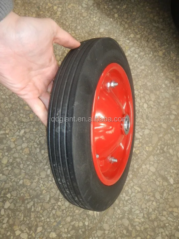 13"x3" steel rim china high quality solid rubber wheel