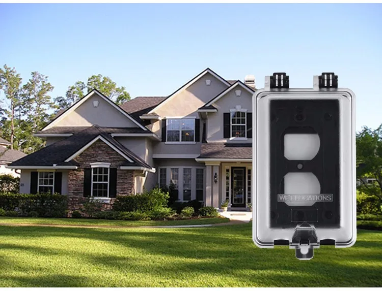 Eine Bande Kunststoff Wetterfeste In Verwenden Elektrische Steckdose