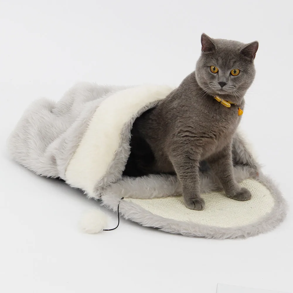 Cat Bed Cave Pet Products Toys Ball Kennel Dog Tent Scratch Sisal Cat Bed Cave Pet Products Toys Ball Kennel Dog Tent Scratch Sisal Hemp Cats Kitten Sleeping Bag Puppy Soft Warm House 2size M L