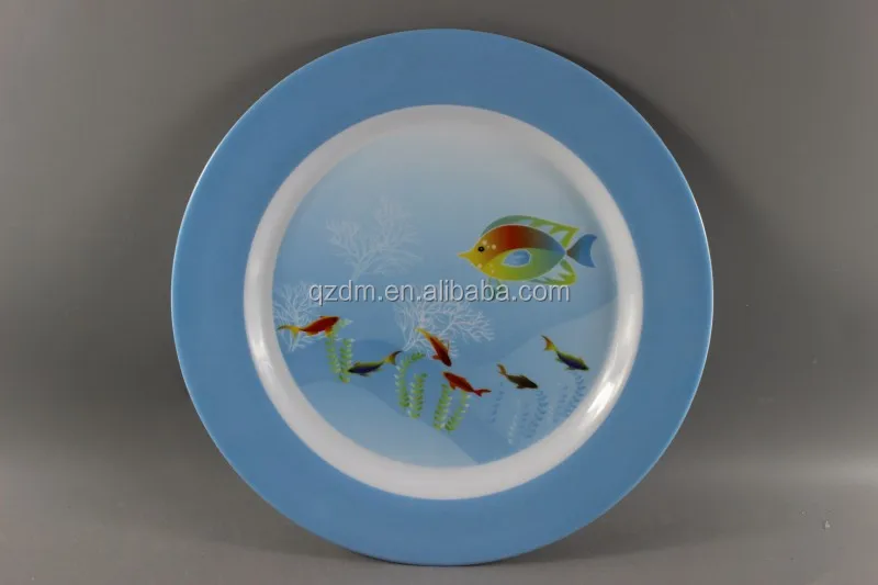 Summer Round Plate Colorful Dishes Party Dishese