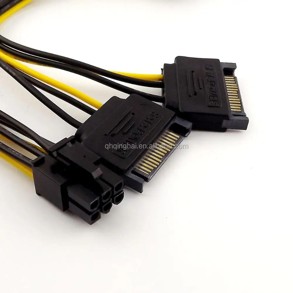 Laptop St Hard Drive Power Cable 15pin Male Molex Female To Dual (2) 4