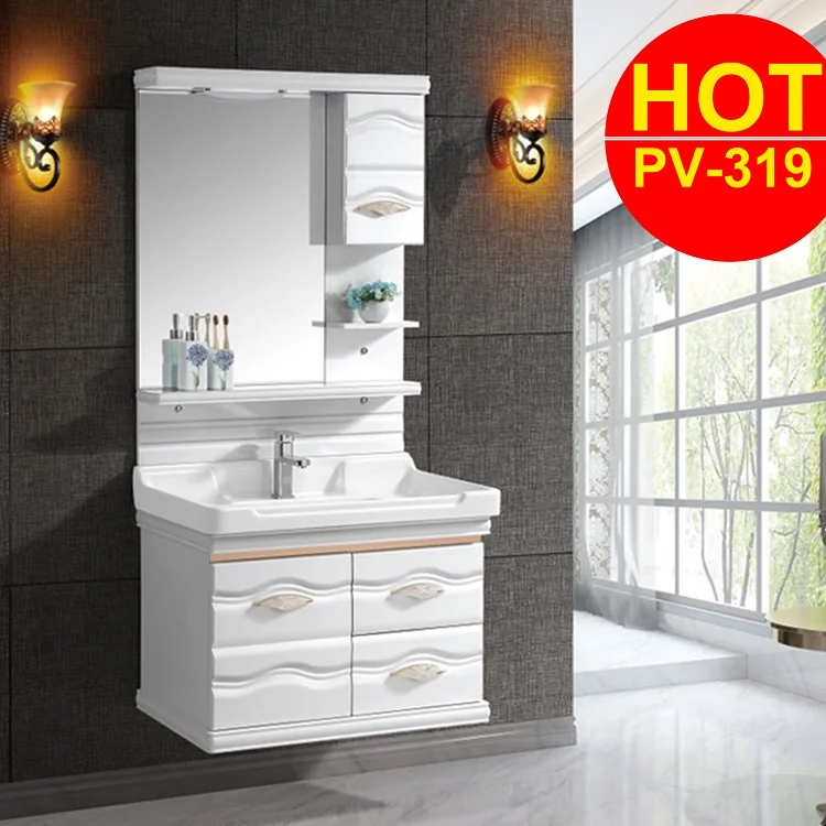 2020 Hangzhou Cheap Wall Mounted PVC Vanity Plastic Bathroom Cabinet