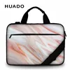 Marble pattern canvas laptop shoulder case bag 15.6 13.3 inch computer bag 13" 15" 17"for Macbook air with handle+shoulder strap