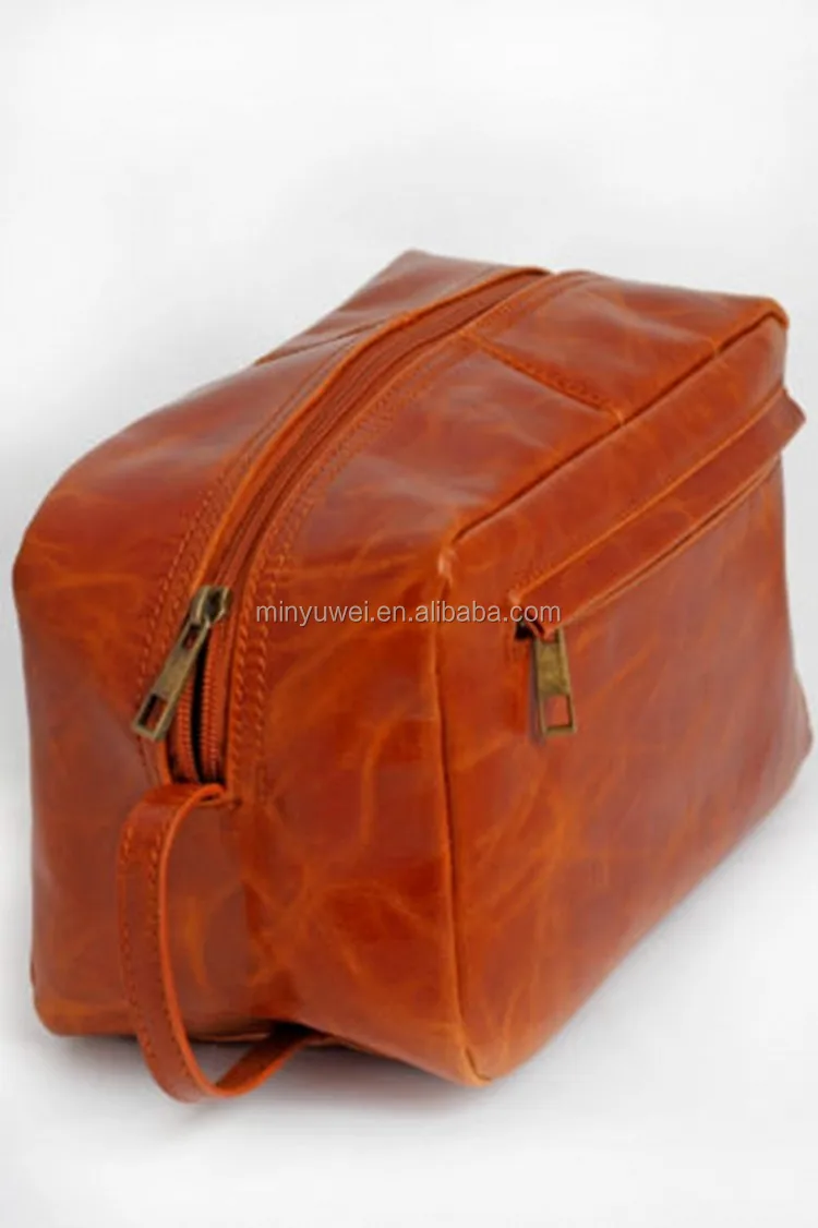 High Quality Mens Traveling Pu Toiletry Bag Leather Toiletry For Men