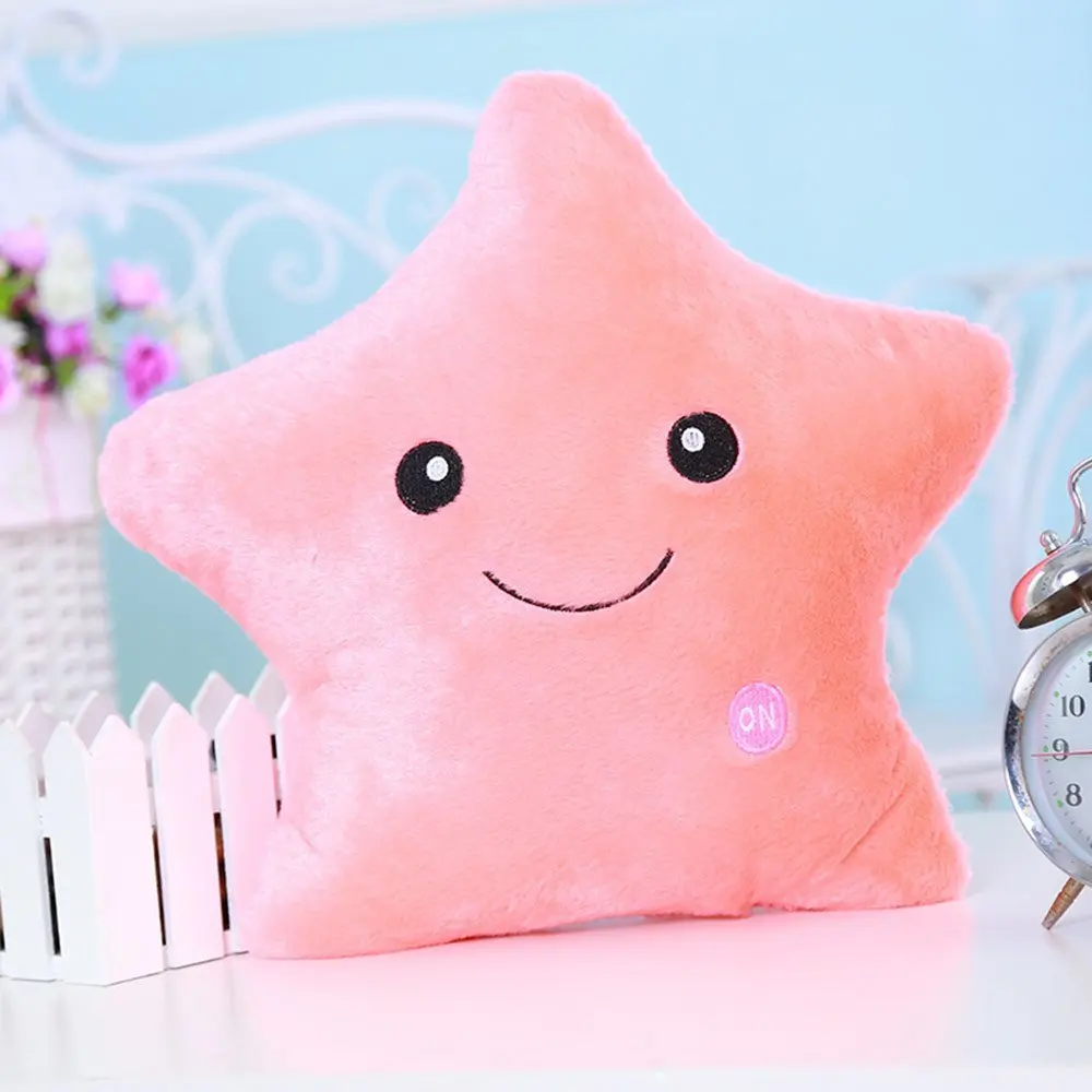 Creative Glowing LED 7 Colour Night Light Plush Pillow Stuffed Baby Toys(Orange)