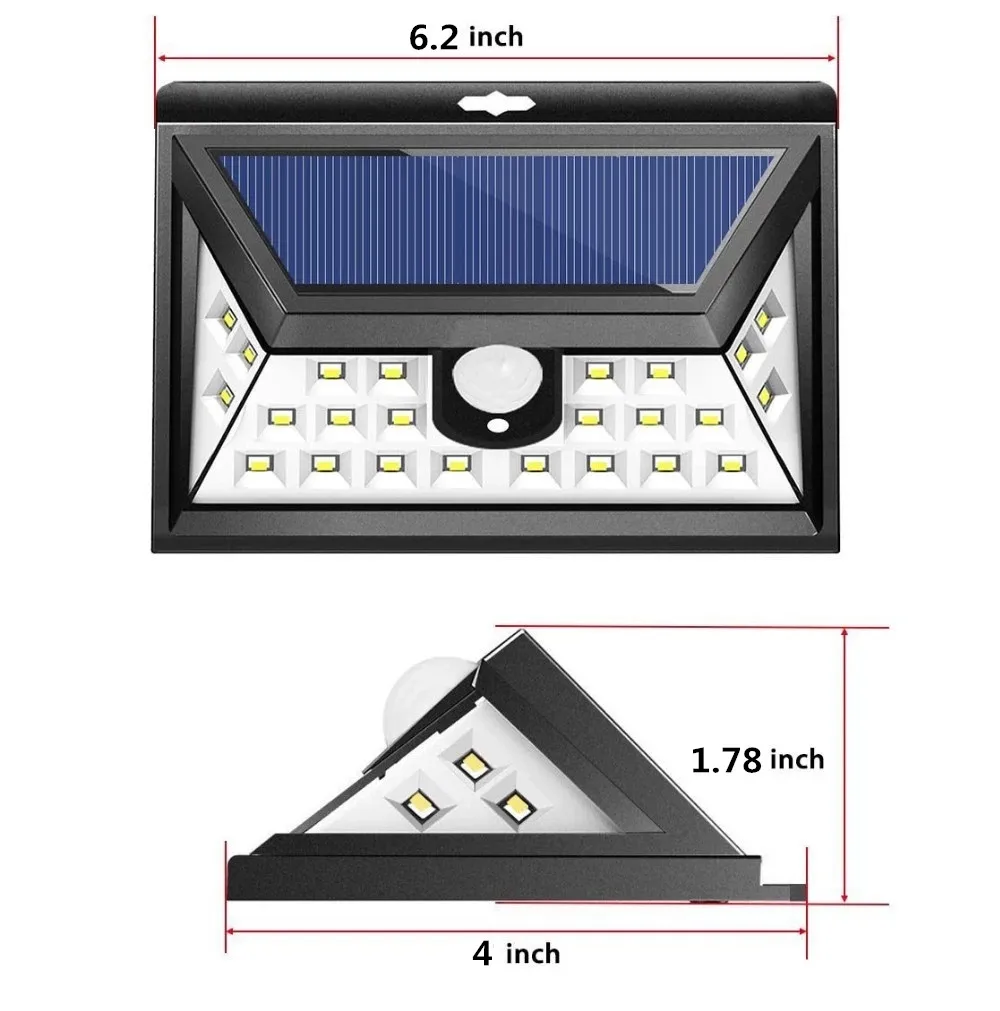 24 LED Outdoor Lighting PIR Sensor IP65 Waterproof Solar led light home garden