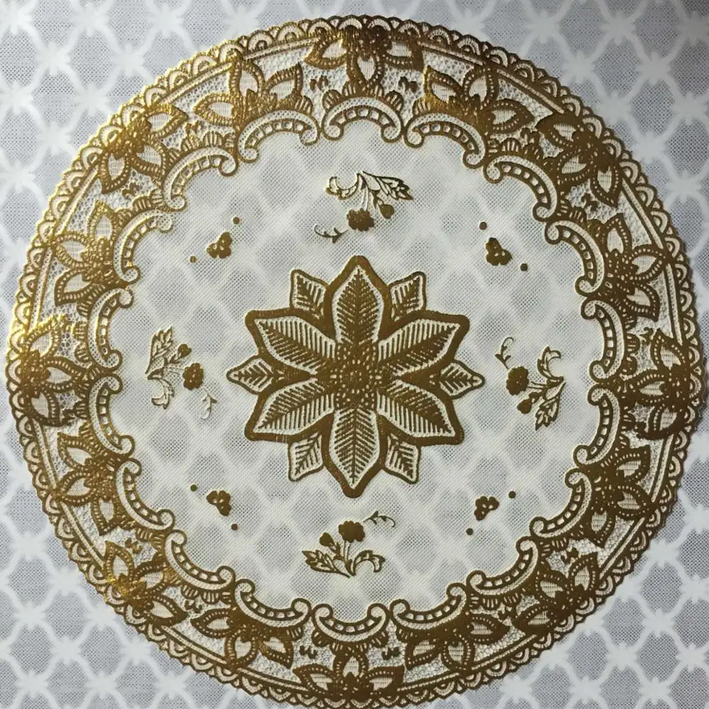 30cm Round Gold Lace Placemat Design Summary Buy Round Lace Placemats