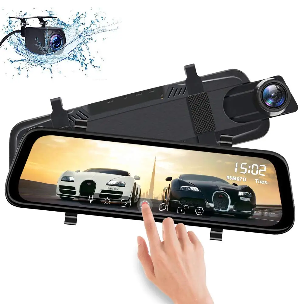 7'' HD 1080P Car DVR Dual Lens Camera Vehicle Rearview Mirror Dash Cam Recorder 