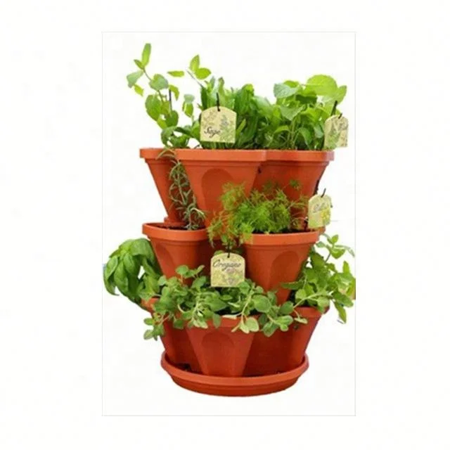 Vertical Tower Garden Hydroponic Stacking Plant Pots Growing