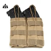 Military Tactical Magazine Pouch 5.56 M4/M16 Holds Holster Double Pistol Stacker Open Top Molle Mag Pouch with Bungee System