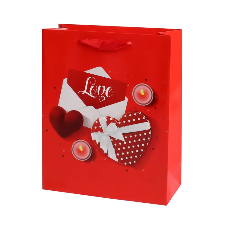 Custom Logo Print Eco-friendly Wide Bottom Fancy Wedding Gift Packaging Kraft Paper Bags With Rope Handles
