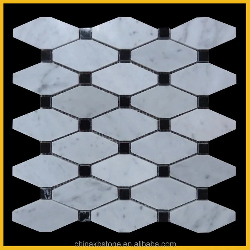 Mosaiktafel Homestile Octa Weiss Matt Mit Schwarz Glanzend 30x30cm Fliesen Mosaik Und Klinker