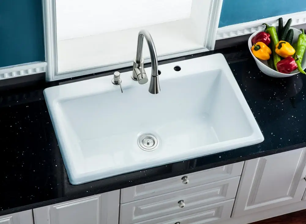 enameled 5 hole kitchen sink