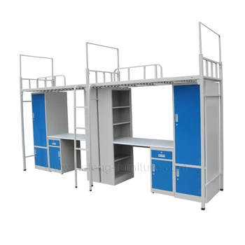 Double Deck Bed With Cabinet