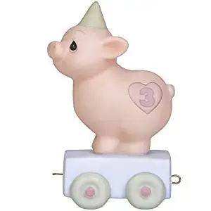 Precious Moments, Birthday Gifts, Heaven Bless Your Special Day, Birthday Train Age 3, Bisque Porcelain Figurine, #142023 by Precious Moments