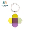 Creative five color rhombus zinc alloy keychain with DIY logo and words