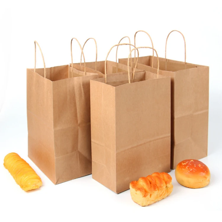 Custom Logo White Kraft Reusable Sandwich Paper Bag With Handle Buy