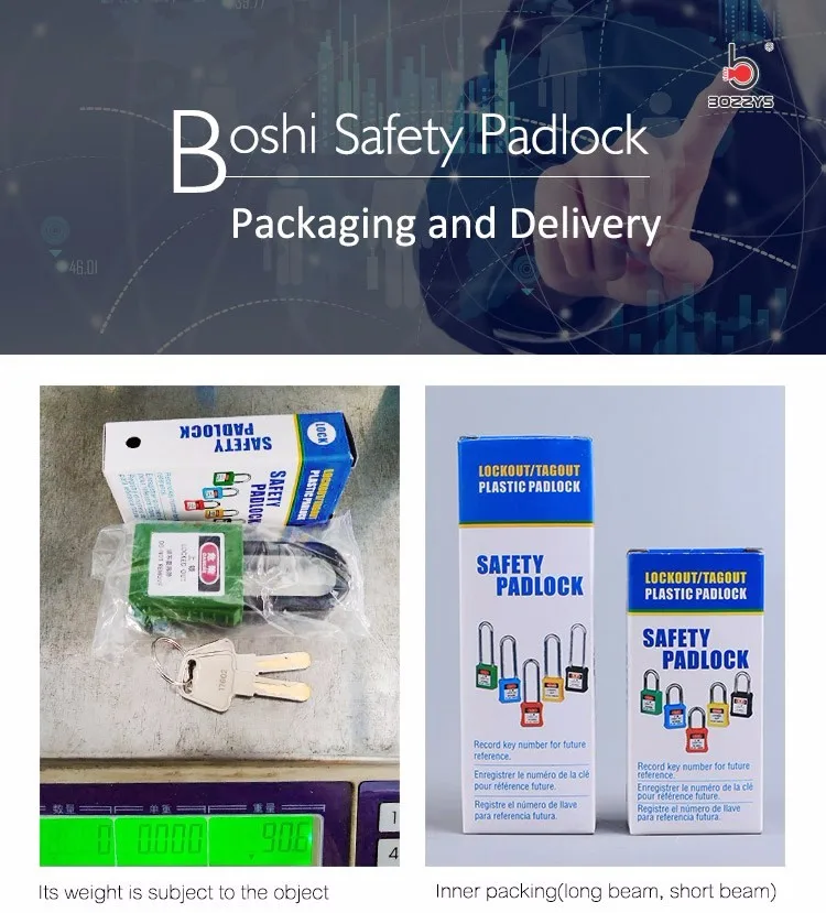 BOSHI 38mm Nylon Shackle ABS Plastic Body Safe Lock With Master Key