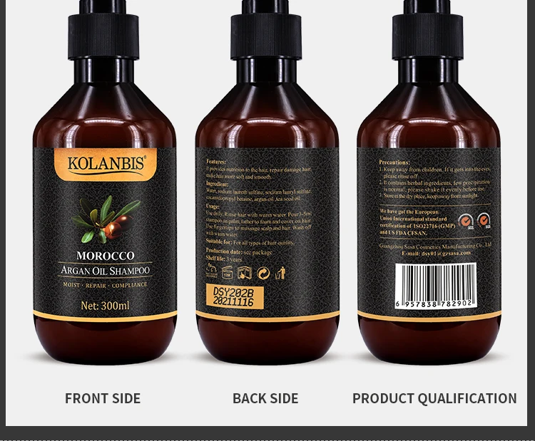 Wholesale Private Label Natural Liquid Gold Shampoo Argan Oil Morocco Cream Organic Bulk For